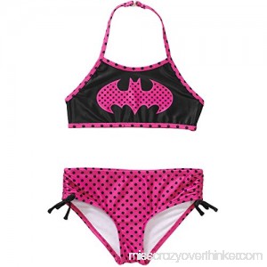 DC Comics Batman Batgirl Polka Dot Tankini Swimsuit For Girls 6-6X B01IY92JA2